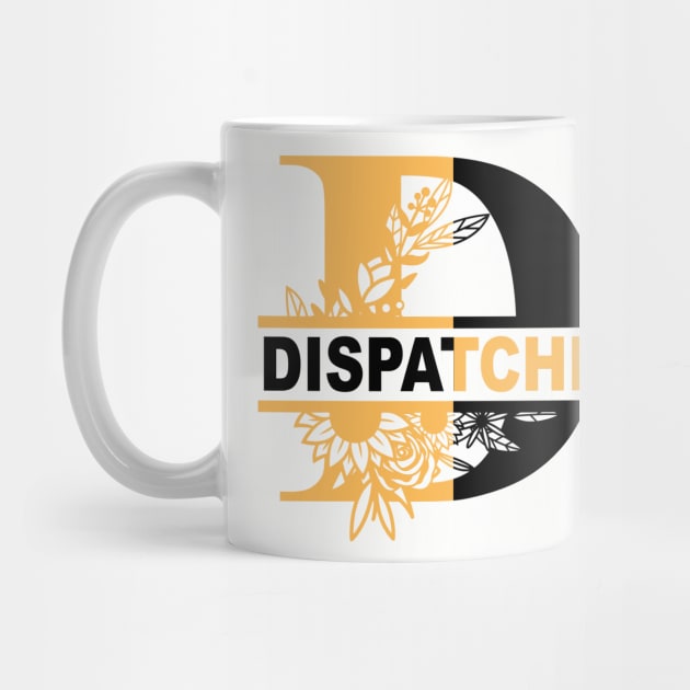 Floral Dispatcher Split color Thin Gold Line by Shirts by Jamie